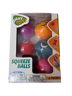 Play Right Squeeze Balls 6 Piece Set For Ages 3+ New Gift